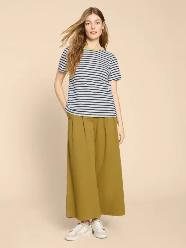 ABBIE STRIPE CREW NECK TEE in WHITE MULTI<White Stuff Online