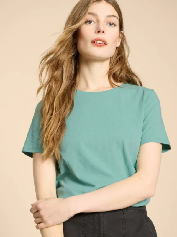ABBIE TEE in MID TEAL<White Stuff Fashion