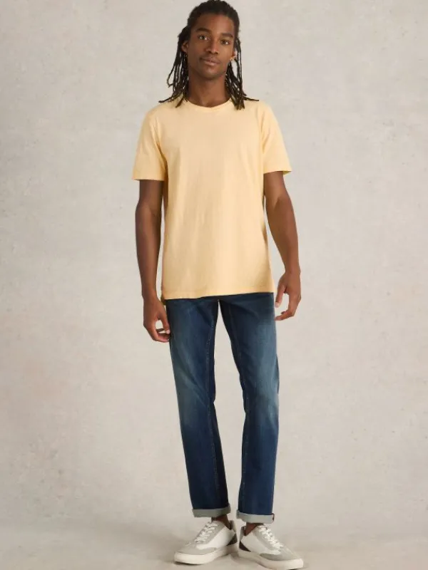 Abersoch Crew Neck Tee in LIGHT YELLOW<White Stuff Clearance