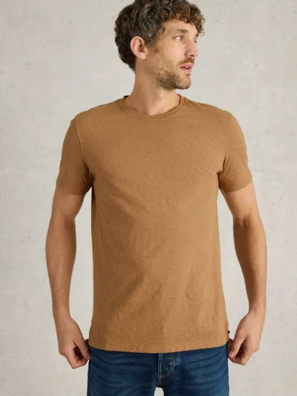Abersoch Crew Neck Tee in LIGHT TAN<White Stuff Online