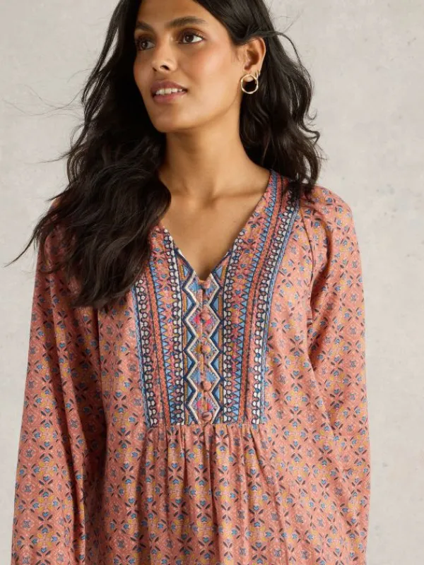 Abigail Embroidered Dress in PINK MULTI<White Stuff Clearance