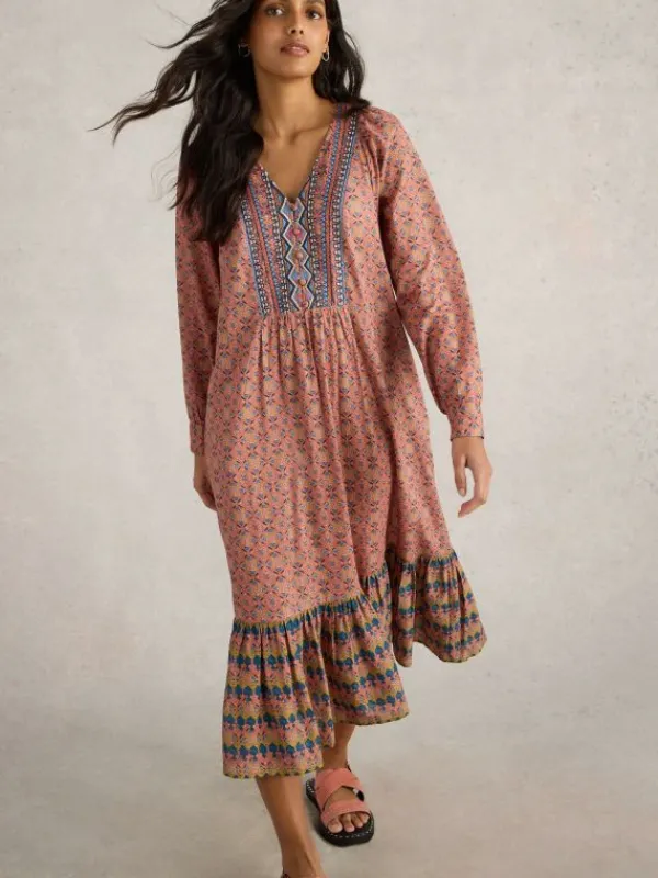 Abigail Embroidered Dress in PINK MULTI<White Stuff Clearance