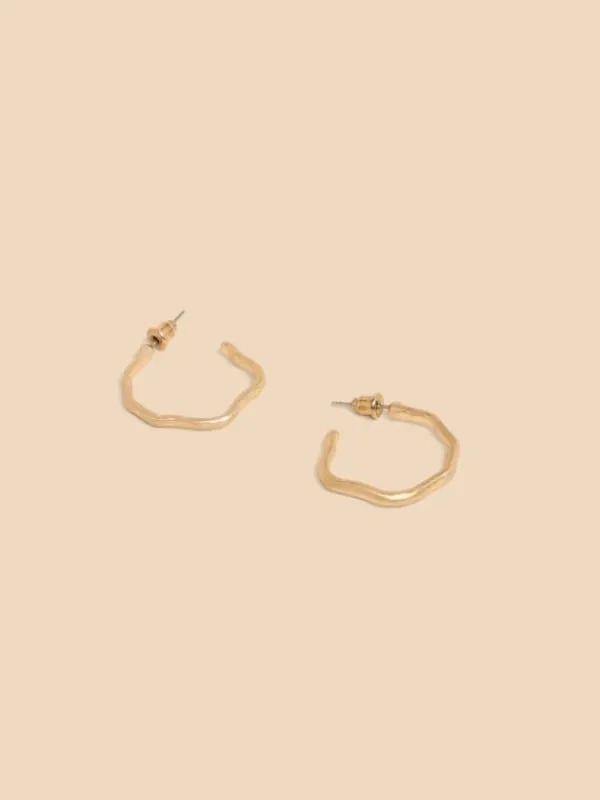 Abstract Hoop Earrings in GOLD TONE METALLIC<White Stuff Best