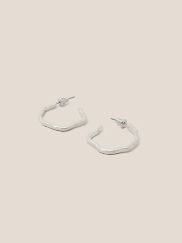 Abstract Hoop Earrings in SILVER TONE METALLIC<White Stuff Discount