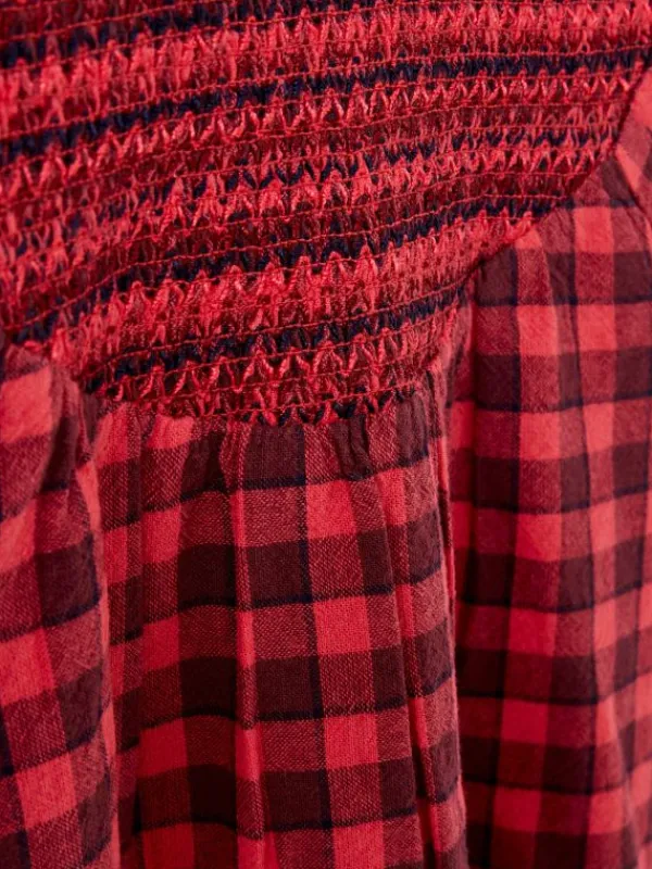 Adeline Check Top in RED MULTI<White Stuff Sale