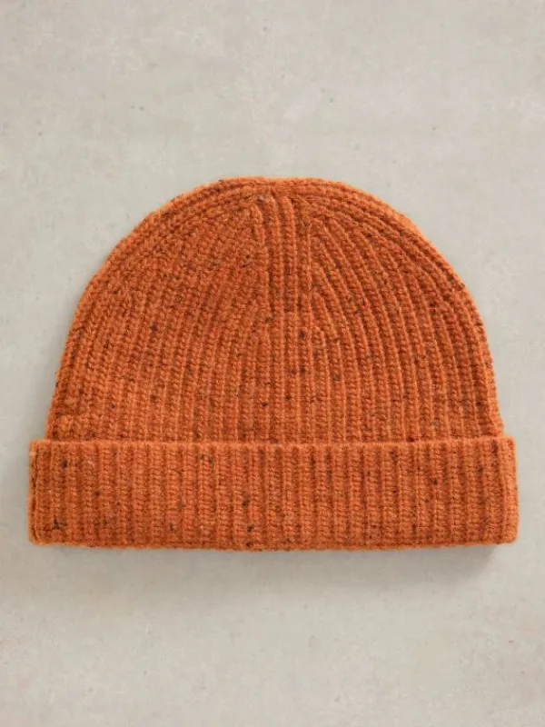 Albie Rib Knit Beanie in DARK ORANGE<White Stuff Fashion