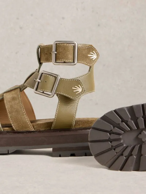 Alexa Gladiator Sandal in KHAKI GREEN<White Stuff Sale