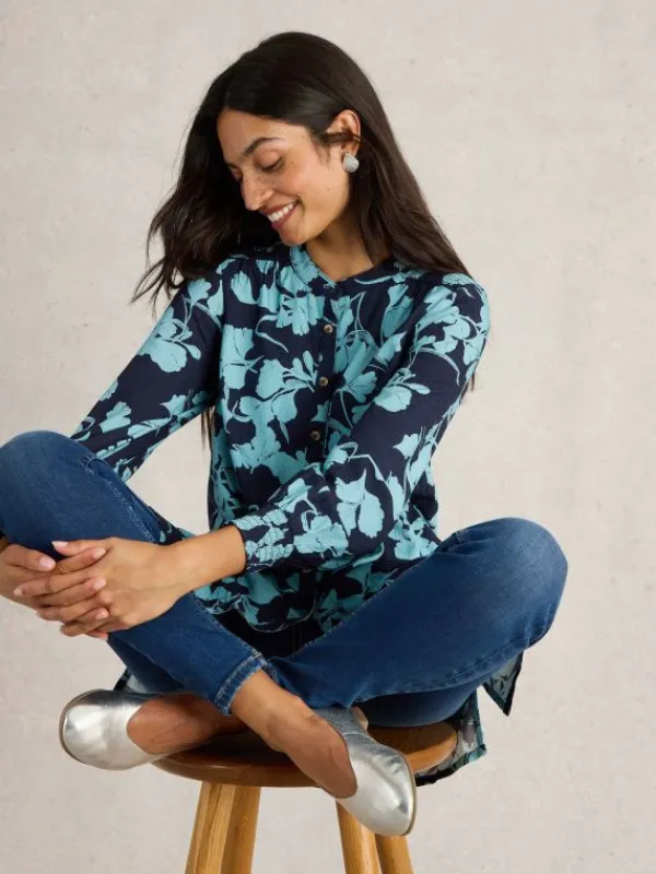 Amy Tunic in NAVY PRINT<White Stuff Clearance