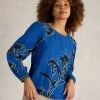 Angie Top  in BLUE PRINT<White Stuff Discount