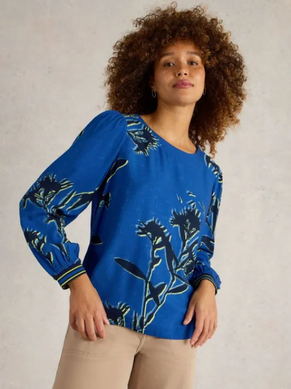 Angie Top  in BLUE PRINT<White Stuff Discount