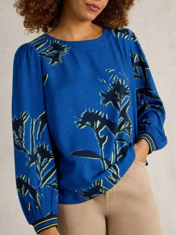 Angie Top  in BLUE PRINT<White Stuff Discount