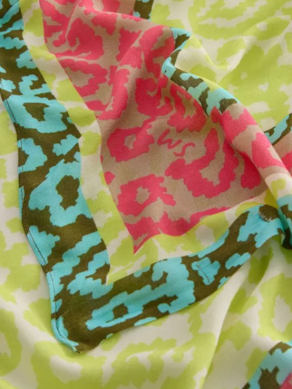 Animal Patchwork Scarf in YELLOW MULTI<White Stuff Clearance