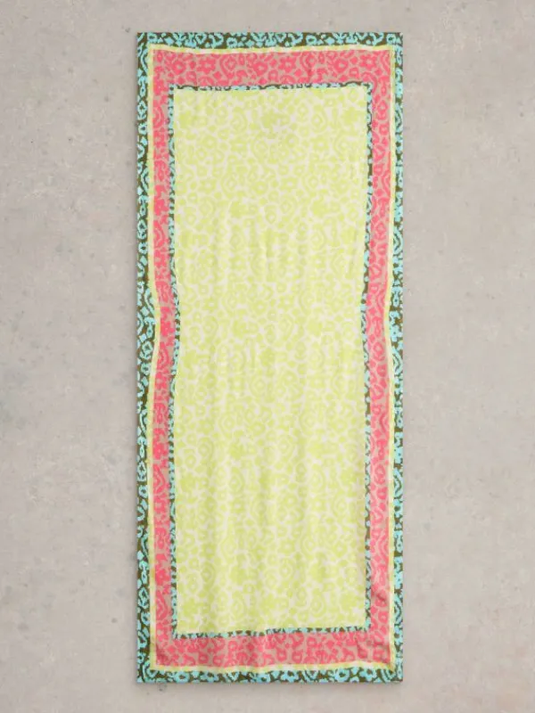 Animal Patchwork Scarf in YELLOW MULTI<White Stuff Clearance