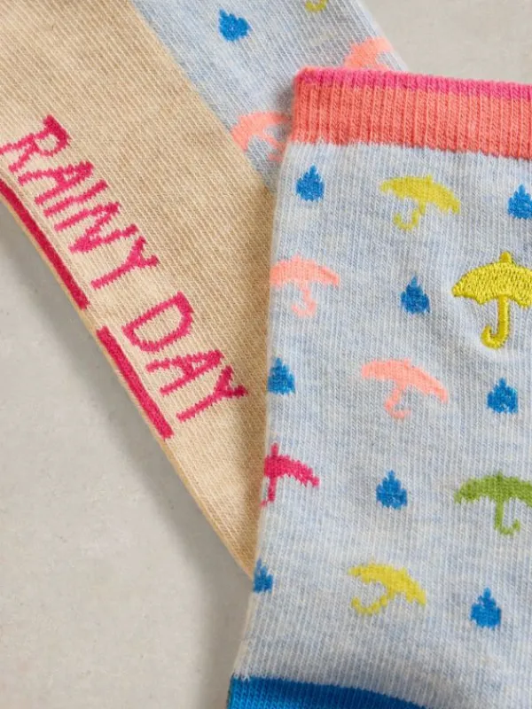 Ankle Rainy Day Sock in LIGHT BLUE<White Stuff Discount