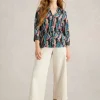 ANNIE COLLARED JERSEY SHIRT in NAVY PRINT<White Stuff New