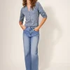 Annie Cotton Jersey Shirt in GREY PRINT<White Stuff Online