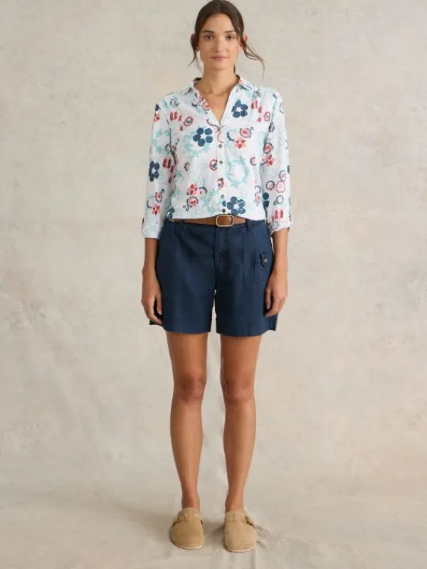 ANNIE JERSEY LONG SLEEVE SHIRT in WHITE PRINT<White Stuff New