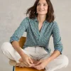 ANNIE JERSEY LONG SLEEVE SHIRT in TEAL PRINT<White Stuff Outlet