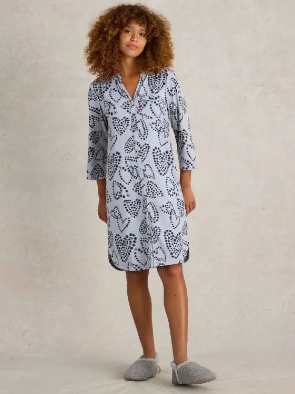 Annie Jersey Nightie in GREY PRINT<White Stuff Online