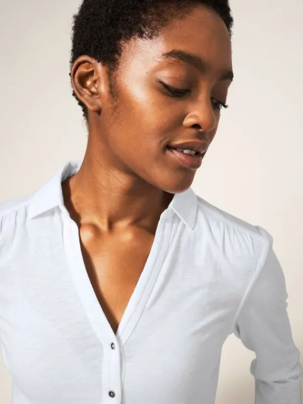 Annie Jersey Shirt in BRILLIANT WHITE<White Stuff Fashion