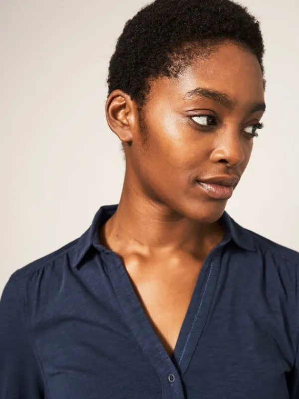 Annie Jersey Shirt in FRENCH NAVY<White Stuff Sale