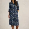 Annie Jersey Shirt Midi Dress in NAVY PRINT<White Stuff Online