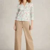 ANNIE LONG SLEEVE JERSEY SHIRT in GREEN PRINT<White Stuff Sale