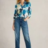 ANNIE MID SLEEVE JERSEY SHIRT in WHITE MULTI<White Stuff New