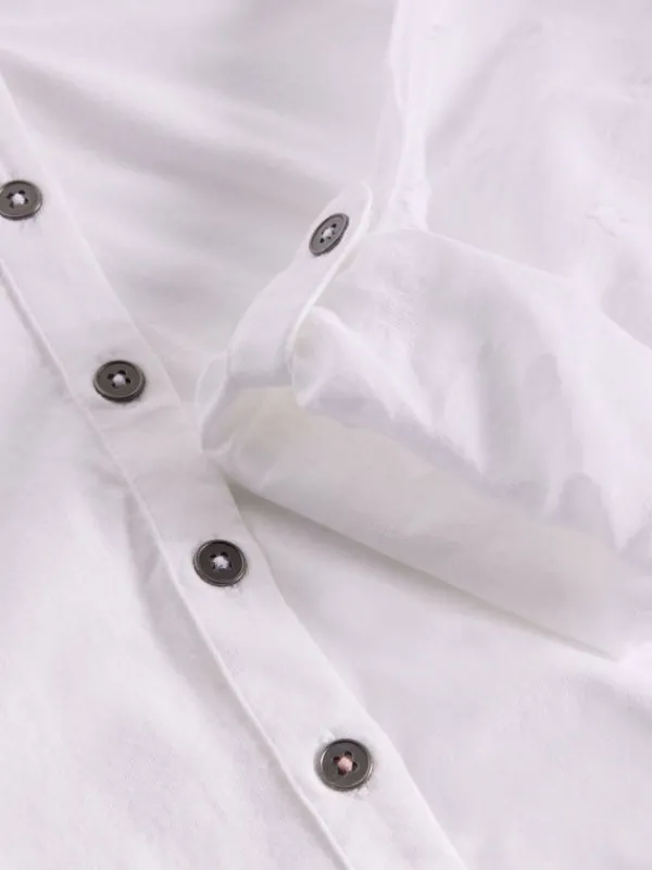 ANNIE MIX JERSEY COLLARED SHIRT in PALE IVORY<White Stuff Best