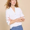 ANNIE MIX JERSEY SHIRT in PALE IVORY<White Stuff New