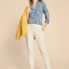 ANNIE PRINTED COTTON SHIRT in BLUE MULTI<White Stuff Fashion