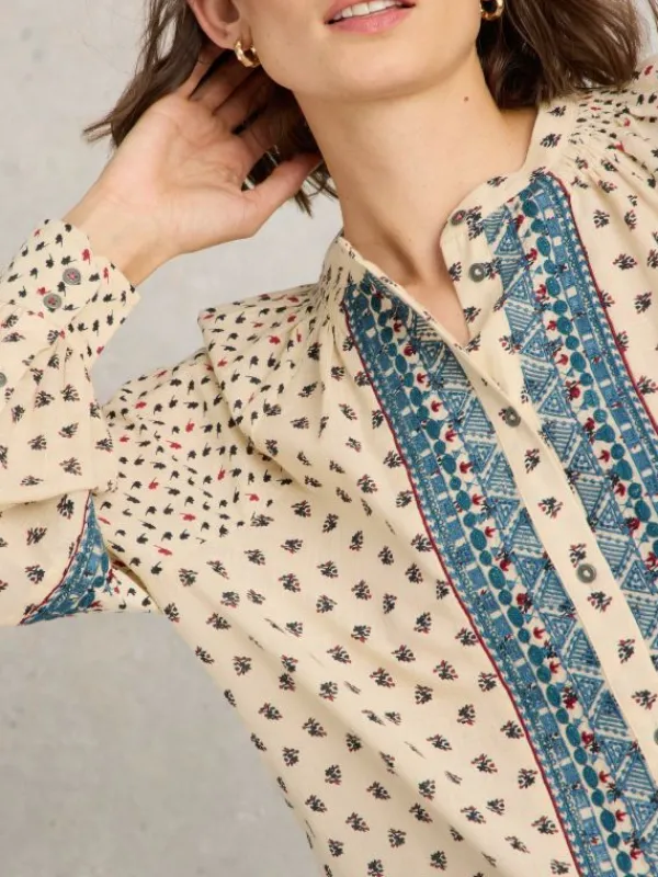 Ari Embroidered Shirt in IVORY MULTI<White Stuff Discount