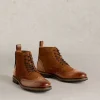 Arlo Brogue Leather Boot in MID TAN<White Stuff Best