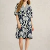 Ash Linen Dress in NAVY PRINT<White Stuff Clearance