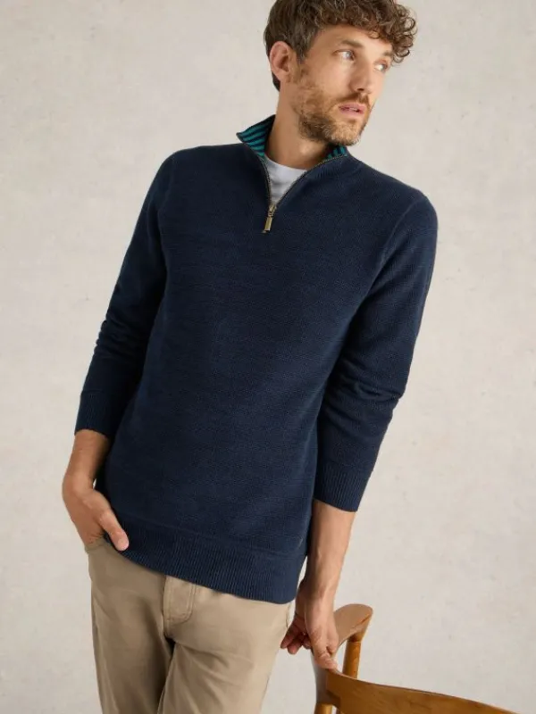 Attadale Funnel Neck Jumper in DARK NAVY<White Stuff Fashion