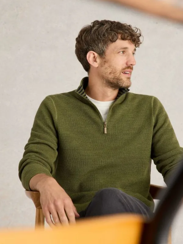 Attadale Funnel Neck Jumper in KHAKI GREEN<White Stuff Outlet