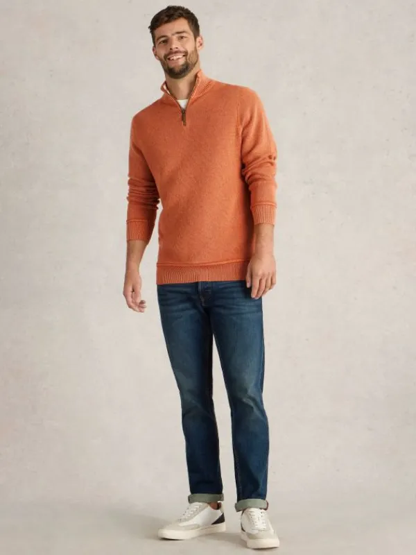 Attadale Long Sleeve Funnel Neck Jumper in DARK ORANGE<White Stuff Discount