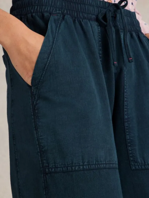Ava Wide Leg Jersey Jogger  in MID DENIM<White Stuff Online