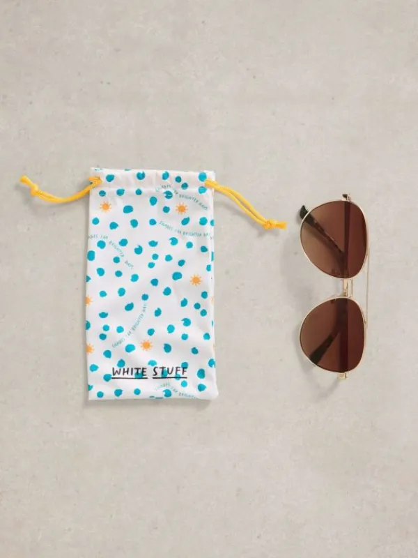 Aviator Sunglasses in GOLD TONE METALLIC<White Stuff Best