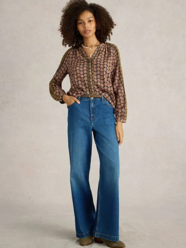 Ayla Wide Leg Jean in MID DENIM<White Stuff Outlet