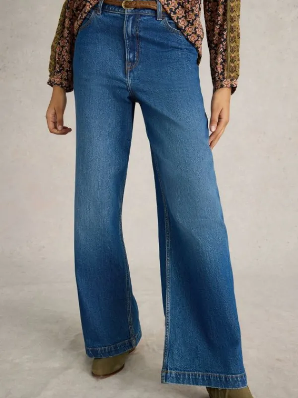 Ayla Wide Leg Jean in MID DENIM<White Stuff Outlet