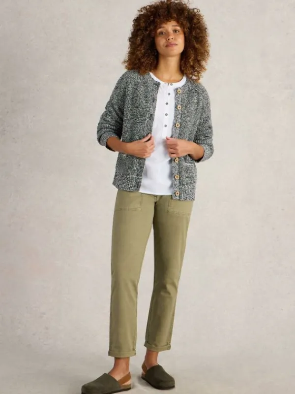 BAILEY COTTON CARDI in NAVY MULTI<White Stuff Clearance
