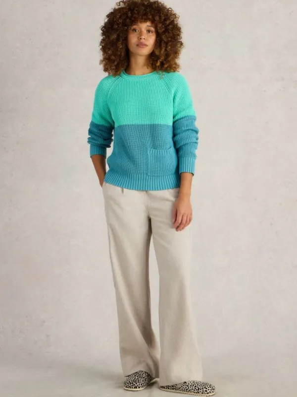 BAILEY COTTON JUMPER in BLUE MULTI<White Stuff New