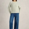 BAILEY COTTON JUMPER in KHAKI GREEN<White Stuff Fashion