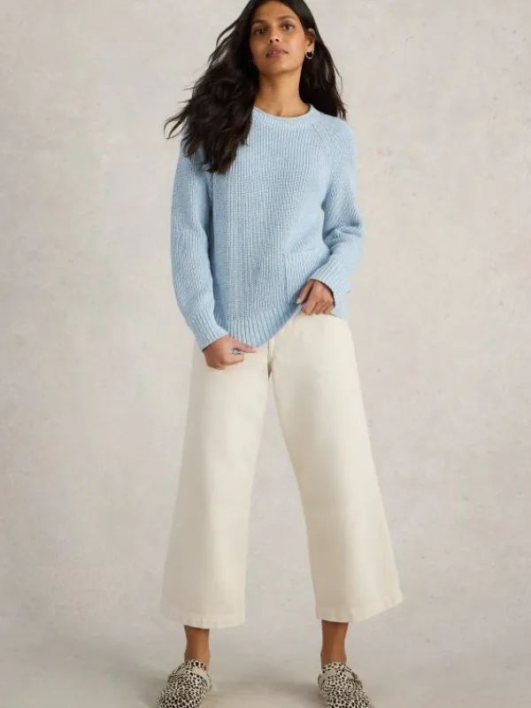 BAILEY COTTON JUMPER in MID BLUE<White Stuff Sale
