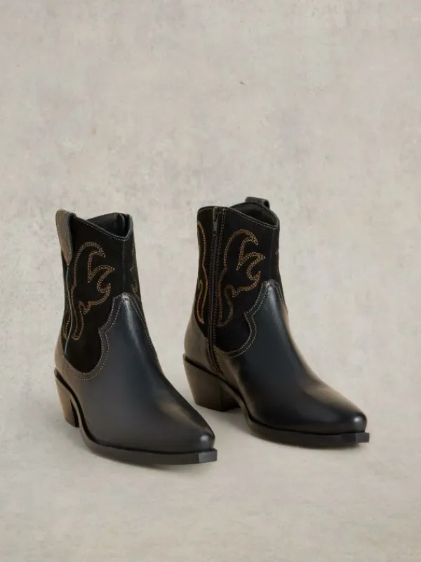 Beau Western Boot in PURE BLACK<White Stuff Hot