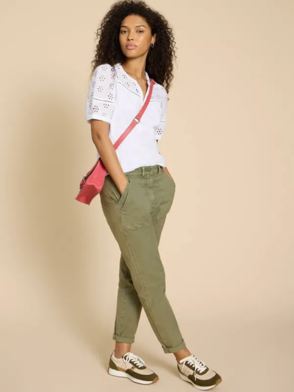 BELLA BRODERIE MIX TOP in BRILLIANT WHITE<White Stuff Clearance