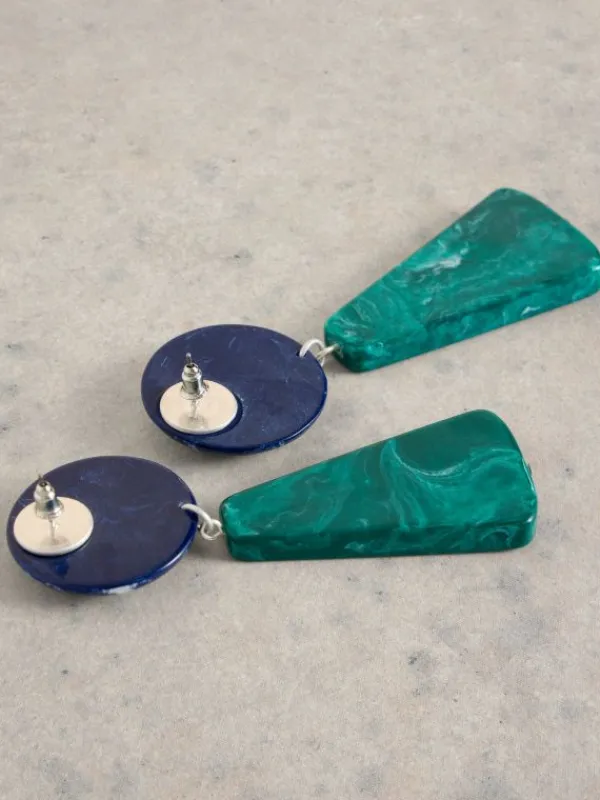 Bella Resin Drop Earring in TEAL MULTI<White Stuff Outlet