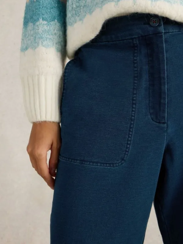 Belle Jersey Wide Leg Crop in DK DENIM<White Stuff Best