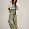 Belle Linen Wide Leg Trouser in MID GREEN<White Stuff New